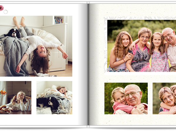 Strona fotoksiążki Colorland - wnuki z dziadkami