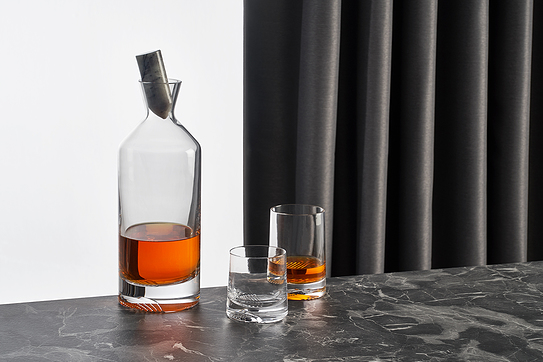 Smukła karafka do whisky 1,5l i szklanka dla dziadka