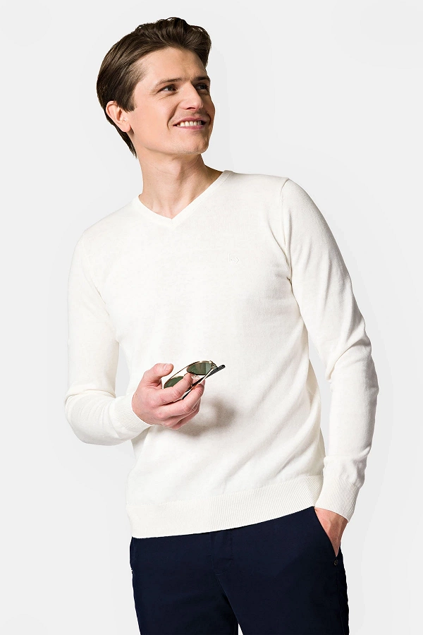 Sweter Biały Harrison - prezent dla dziadka