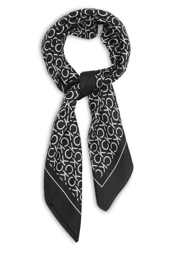 Jedwabna apaszka Calvin Klein monogramze wzorem dla Babci