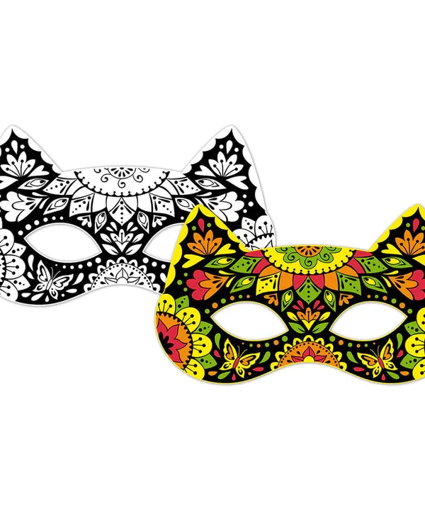 Szablon maski do wypełnienia i pomalowana maska Janod prezent dla wnuczki