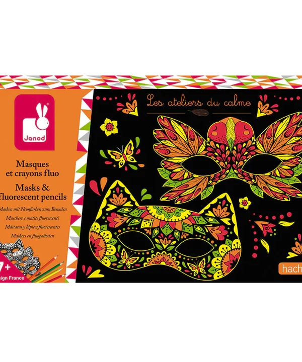 Janod Zestaw kreatywny do tworzenia fluorescencyjnych masek dla siedmiolatki.