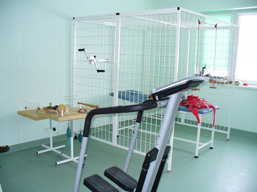 Dom Pomocy Społecznej w Zborowie  dysponuje między innymi kabiną do ćwiczeń UGUL i stołem do ćwiczeń manualnych