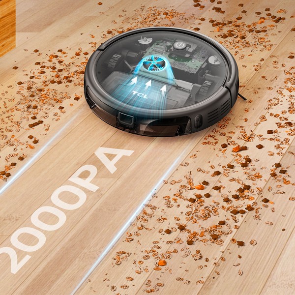 Robot odkurzający TCL Sweeva 2000 zbiera okruchy