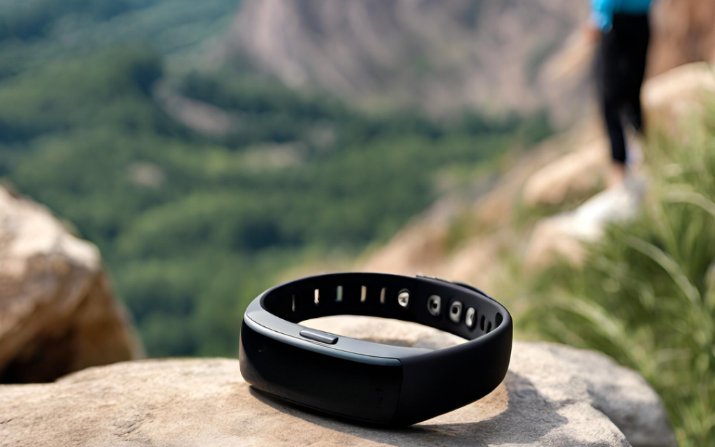 Smartband dla seniora na tle gór