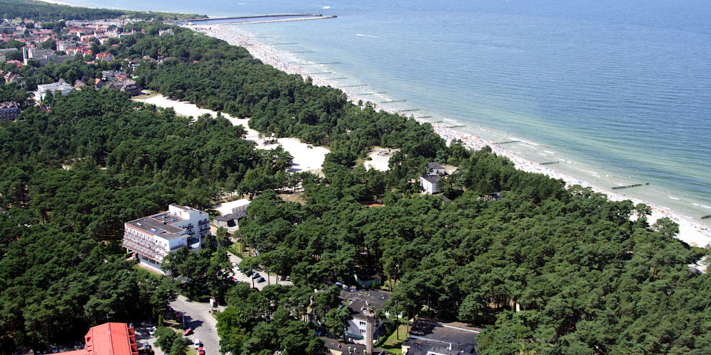 Ośrodek Wypoczynkowo-Rehabilitacyjny WŁÓKNIARZ w Ustce z lotu ptaka