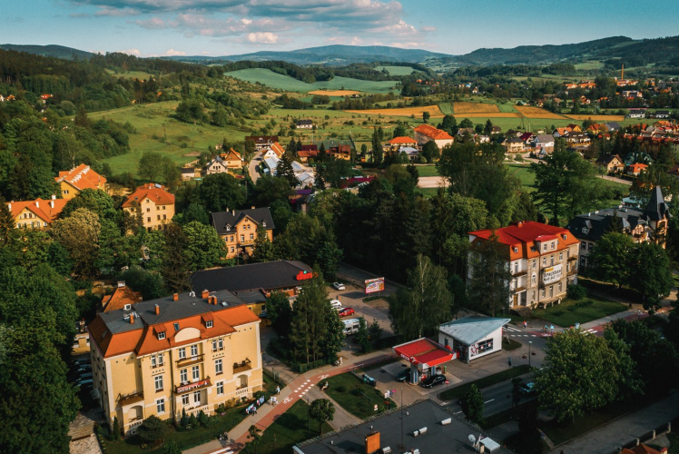 Willa Sudety w Kudowie-Zdroju z lotu ptaka