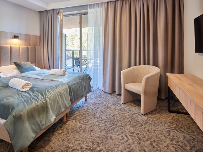 Ambre Residence Medi & SPA w Łebie posiada pokoje w różnych standardach 