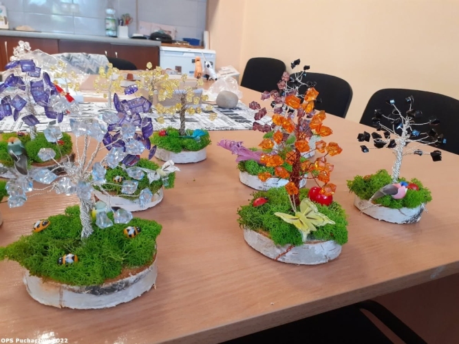 Dzienny Dom SENIOR+ w Bogdance - prace uczestników wykonane podczas warsztatów terapii zajęciowej